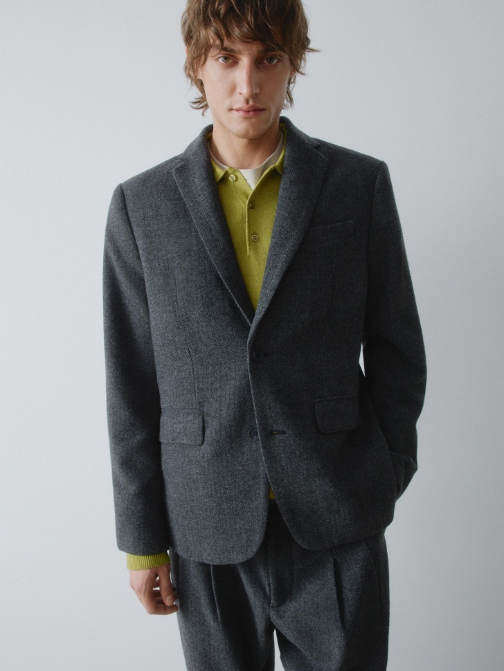 костюмный пиджак из смесовой шерсти 4610517319470 фотография