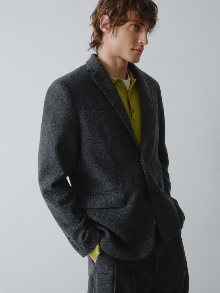 костюмный пиджак из смесовой шерсти 4610517319470 купить с доставкой