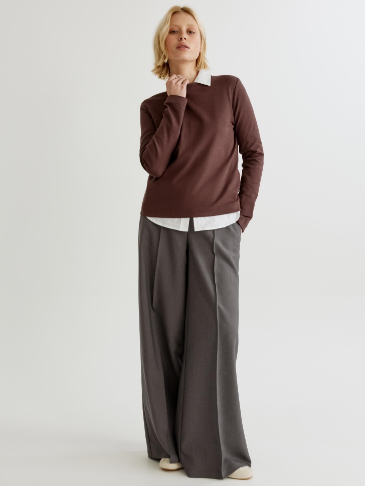 лонгслив из интерлока от бренда sela вид слева