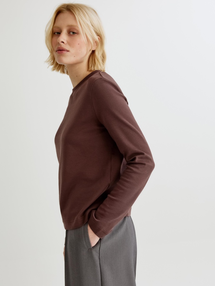 лонгслив из интерлока из россии вид сбоку