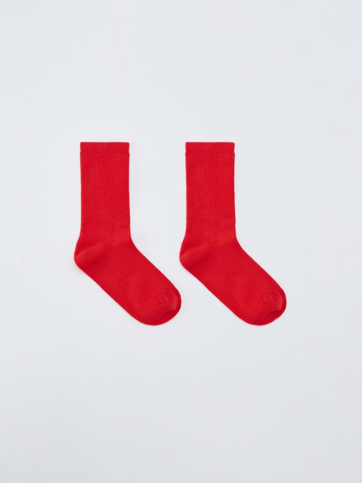 Носки Sela в рубчик, красный, арт. 34507