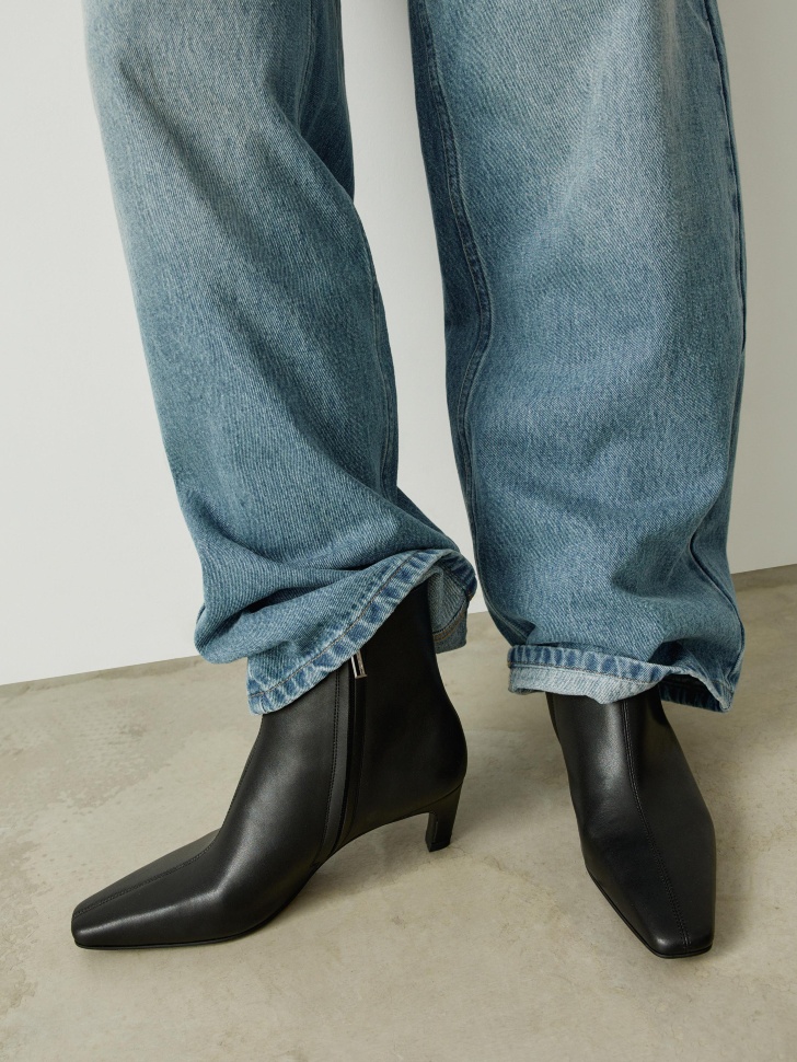 Ботильоны SELA из натуральной кожи, черный, арт. 35413