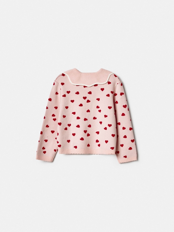 вязаный кардиган с воротником  для девочек от бренда sela вид слева