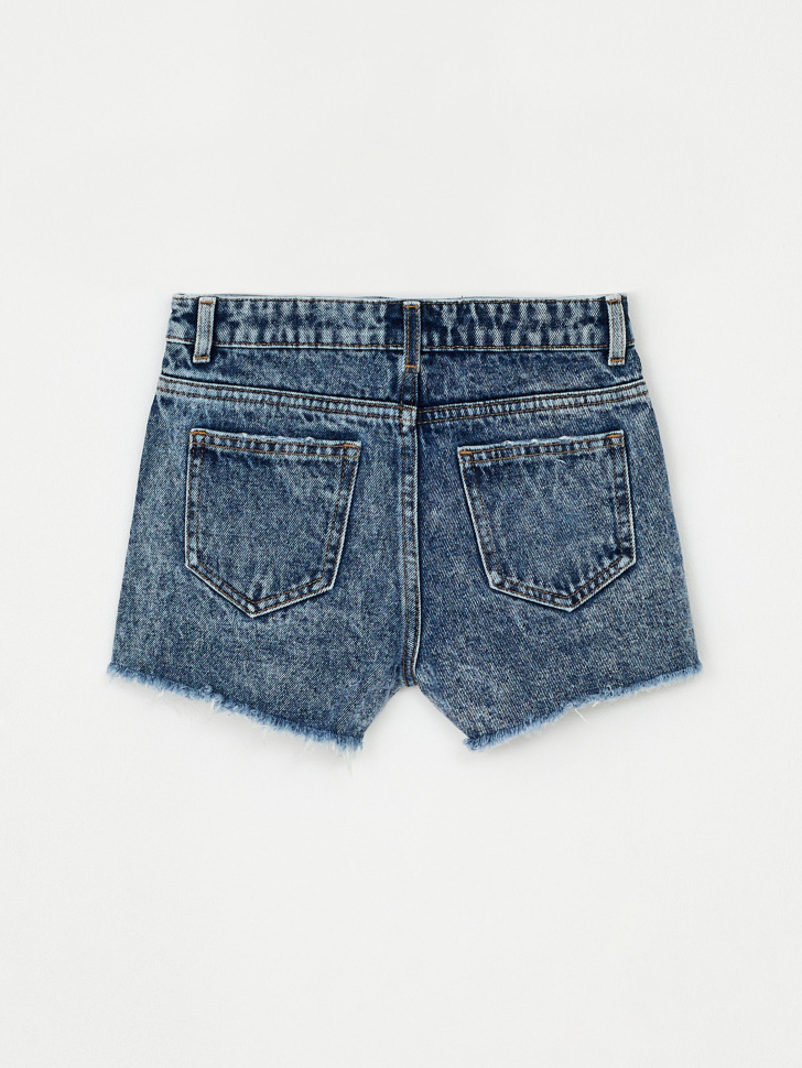Рваные джинсовые шорты для девочек (синий, 122) sela 4680129501464 - фото 2