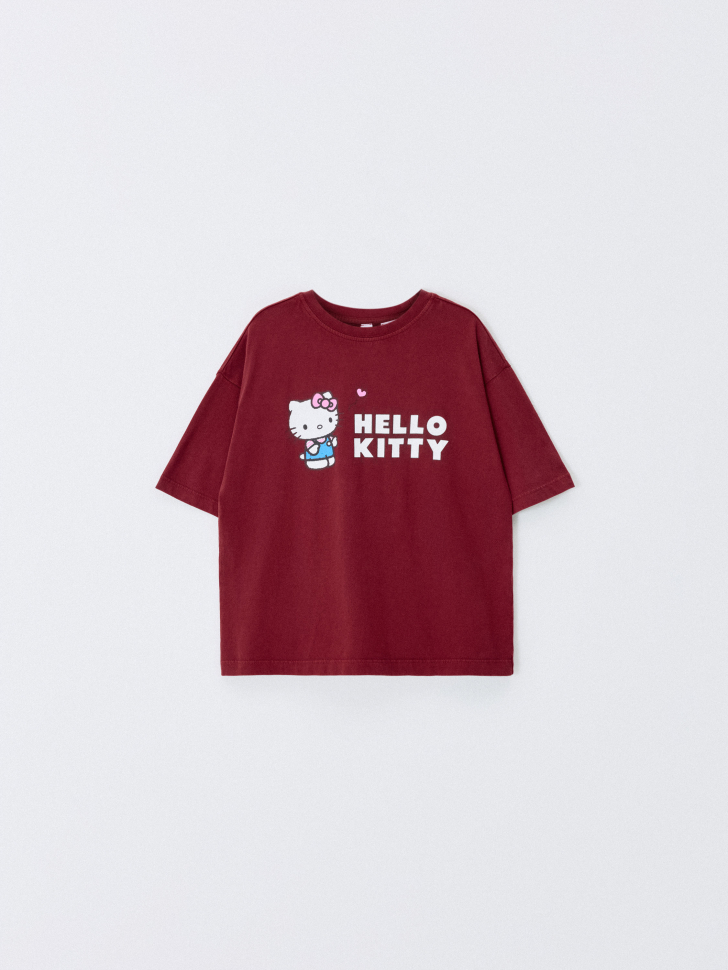 

Футболка оверсайз с принтом Hello Kitty для девочек
