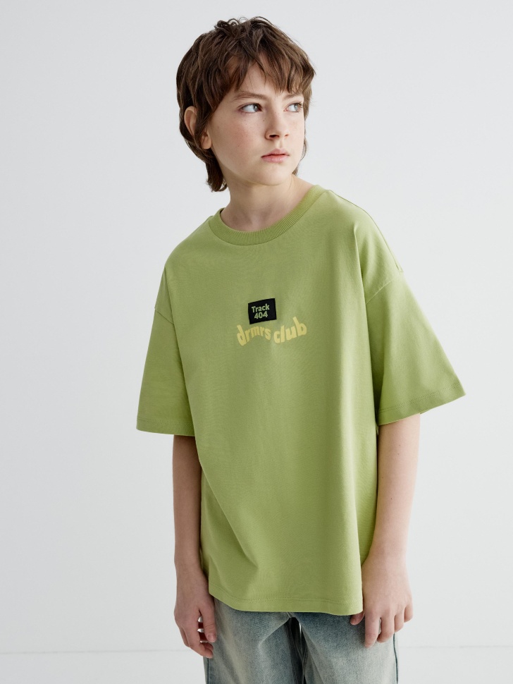 футболка оверсайз с принтом для мальчиков по цене 1199 руб вид справа