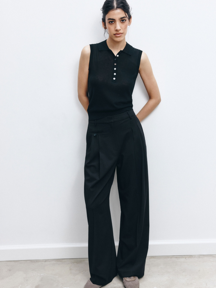 вязаный топ из смесового лиоцелла премиум качества от бренда sela вид слева