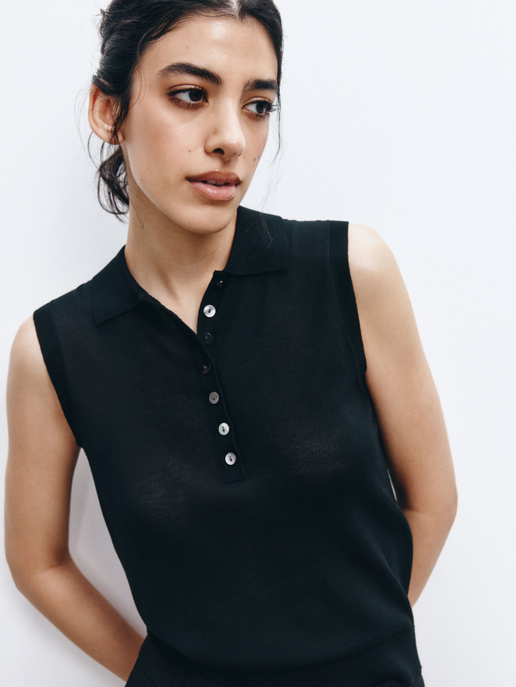 вязаный топ из смесового лиоцелла премиум качества по цене 3999 руб вид справа