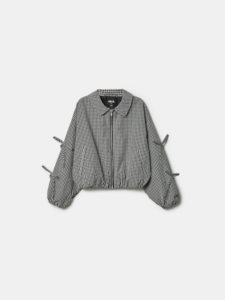 Ветровка Sela в клетку с бантиками, разноцветный, арт. 43009