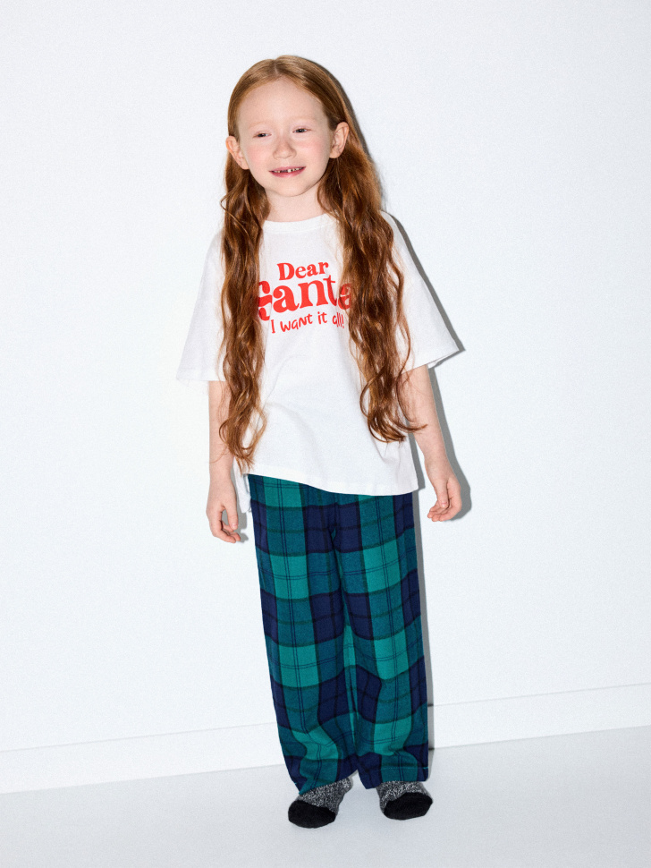 

Пижама с брюками в клетку для девочек