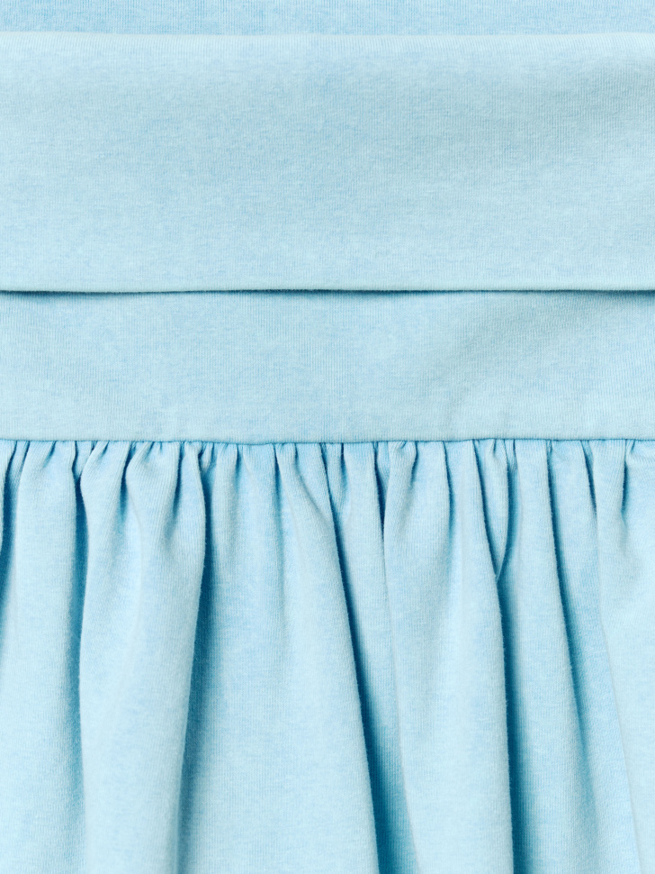 трикотажная юбка-шорты с широким отворотом для девочек из россии вид сбоку