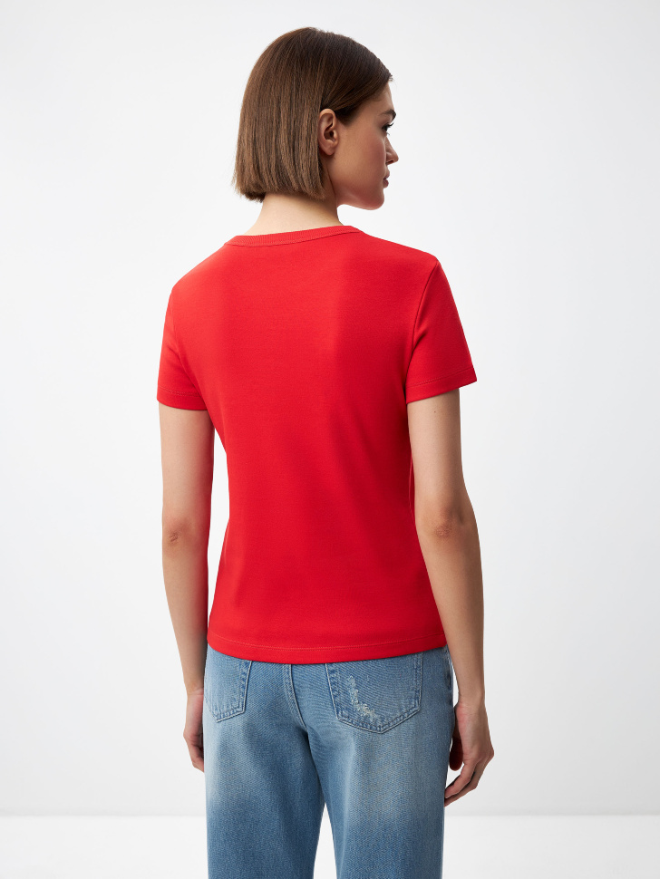 Базовая приталенная футболка Kira (красный, XS) sela 4680168413834 - фото 3