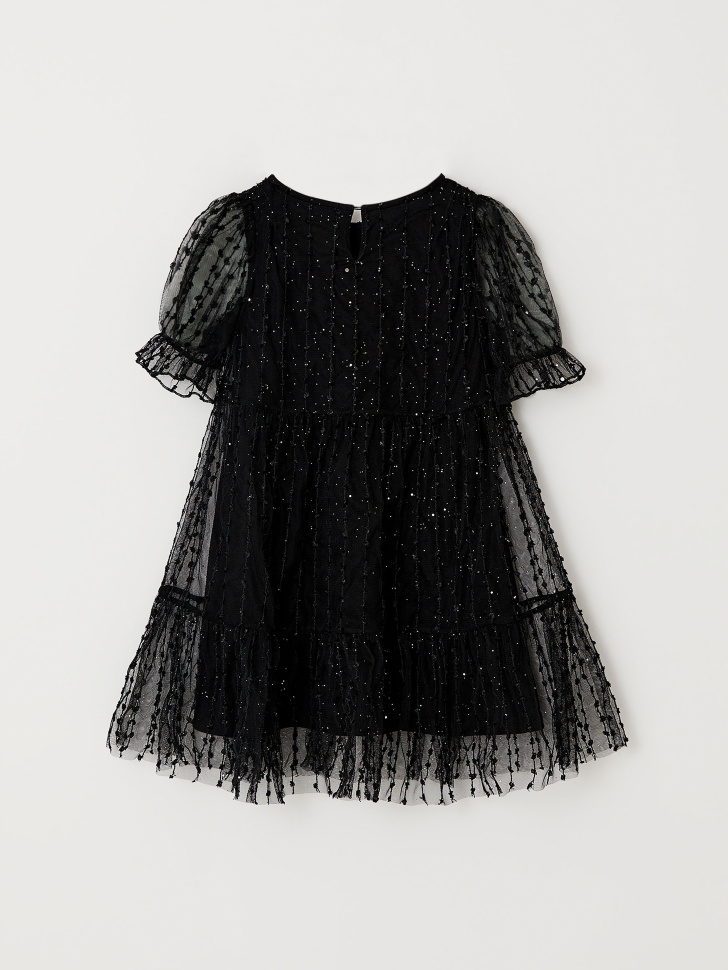 Платье с вышивкой для девочек (черный, 128/ 8-9 YEARS) от Sela