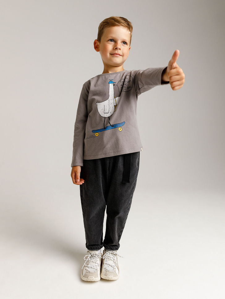 Лонгслив для мальчиков (серый, 92/ 2-3 YEARS)