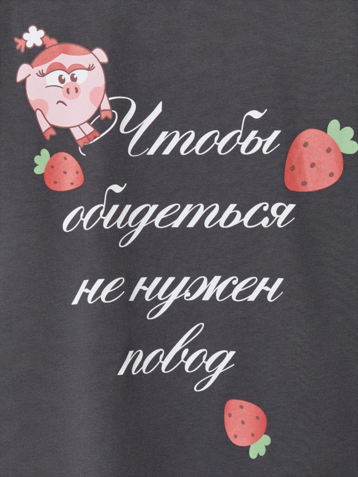 футболка оверсайз для девочек с принтом  x смешарики 4610517083302 по акции