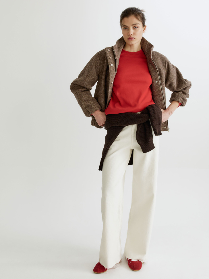 лонгслив из интерлока от бренда sela вид слева