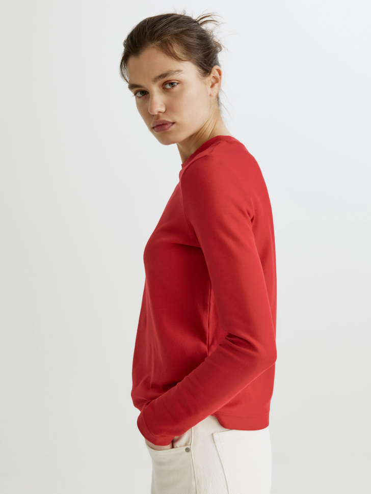 лонгслив из интерлока из россии вид сбоку